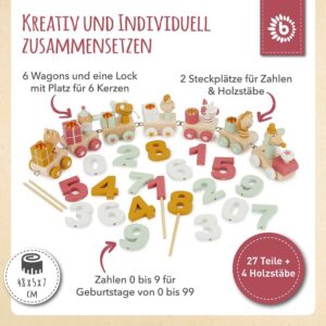 Birthday train wooden Berry 0-99 years 5