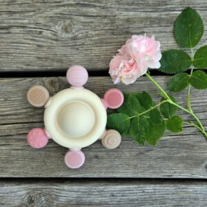 Summerville organic - Wholesale Handheld Rattle - Baby - Baby Silicone Rattle & Teething Toy Carousel Rose1