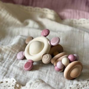 Summerville organic - Wholesale Handheld Rattle - Baby - Baby Silicone Rattle & Teething Toy Carousel Rose2